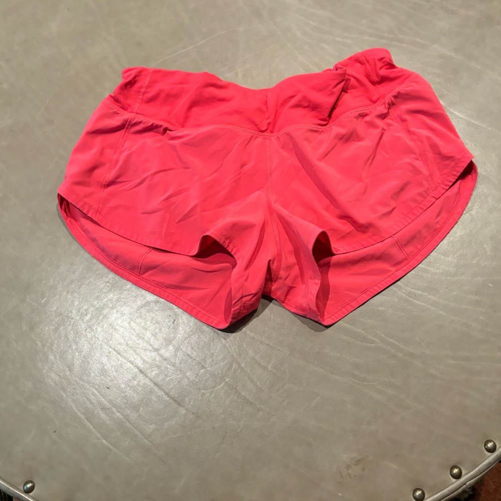 Coral lululemon shorts